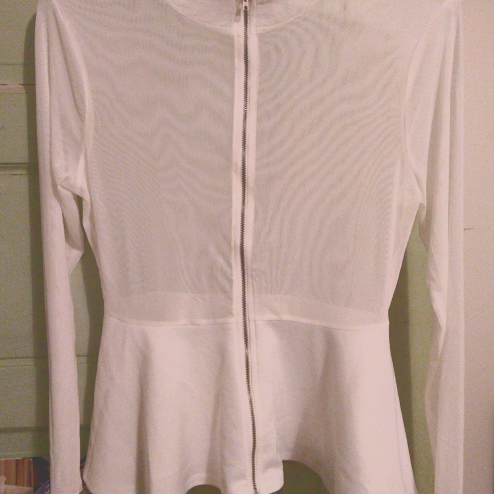 Mesh Peplum Top